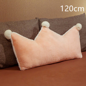 Cute Double-sided Crown Shaped Plush Pillow Stuffed Sofa Chair Bed Cot Decor Pillow Pink/Green/Grey Throw Pillow Toy Girl Gift