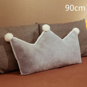 Cute Double-sided Crown Shaped Plush Pillow Stuffed Sofa Chair Bed Cot Decor Pillow Pink/Green/Grey Throw Pillow Toy Girl Gift