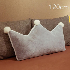 Cute Double-sided Crown Shaped Plush Pillow Stuffed Sofa Chair Bed Cot Decor Pillow Pink/Green/Grey Throw Pillow Toy Girl Gift