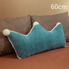 Load image into Gallery viewer, Cute Double-sided Crown Shaped Plush Pillow Stuffed Sofa Chair Bed Cot Decor Pillow Pink/Green/Grey Throw Pillow Toy Girl Gift
