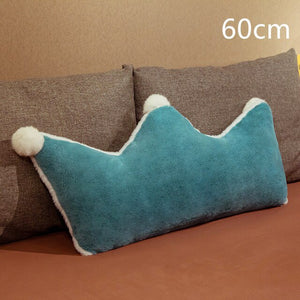 Cute Double-sided Crown Shaped Plush Pillow Stuffed Sofa Chair Bed Cot Decor Pillow Pink/Green/Grey Throw Pillow Toy Girl Gift