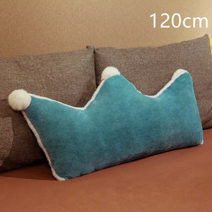 Cute Double-sided Crown Shaped Plush Pillow Stuffed Sofa Chair Bed Cot Decor Pillow Pink/Green/Grey Throw Pillow Toy Girl Gift