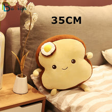 Load image into Gallery viewer, Cute Creative Poached Egg Toast Stuffed Pillow Soft Kawaii Bread Plush Toy Simulation Food Doll Sleep Pillow Cushion Kids Gift
